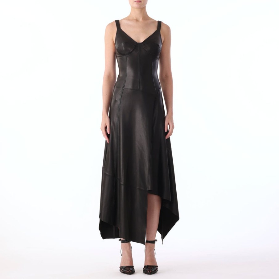 Women JASON WU Dresses | S/L Leather Dress With Asymmetric Skirt