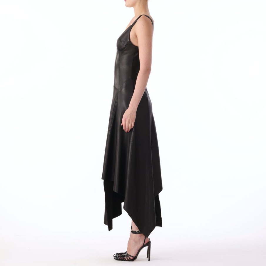 Women JASON WU Dresses | S/L Leather Dress With Asymmetric Skirt