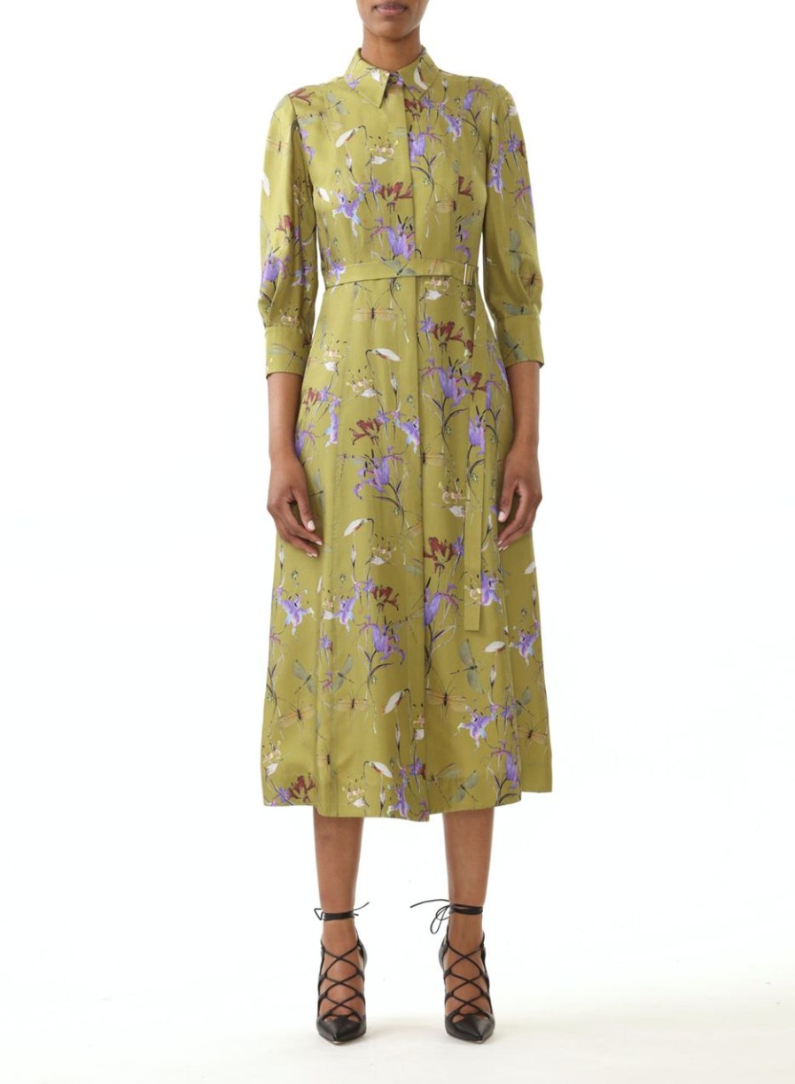 Women JASON WU Dresses | Printed Elbow Sleeve Shirt Dress