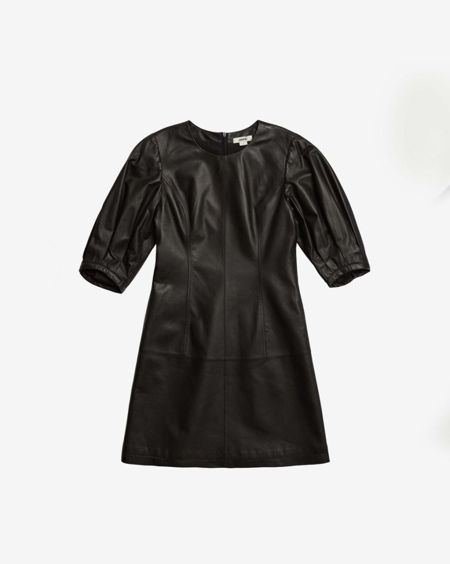 Women JASON WU Dresses | Balloon Sleeve Short Leather Dress