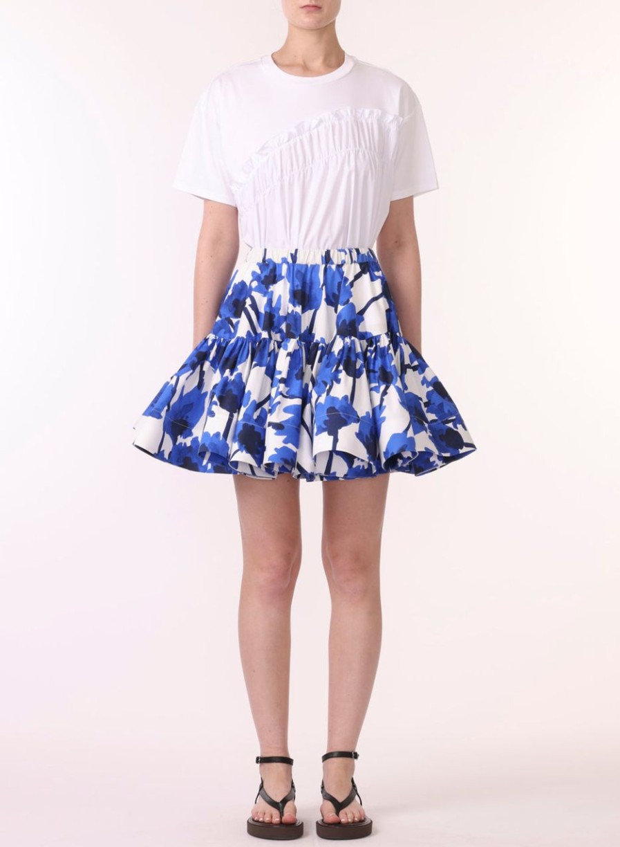 Women JASON WU Skirts | Printed Mini Ruffle Skirt W Elastic Band