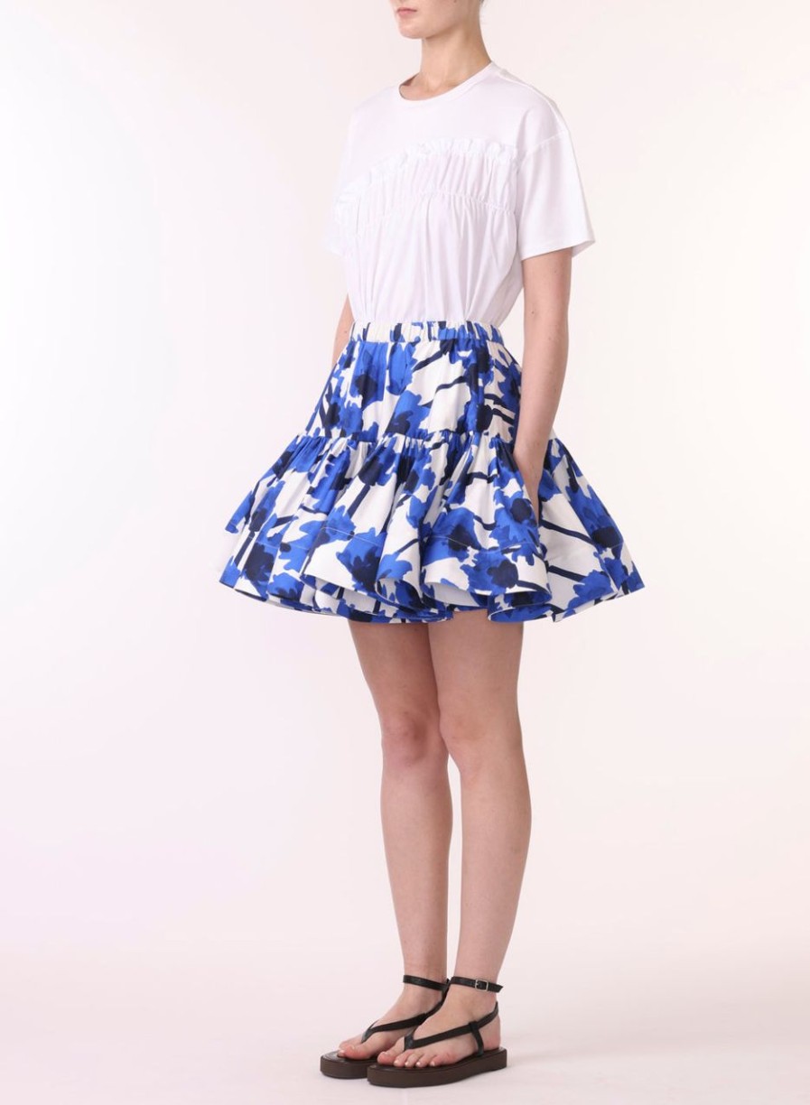 Women JASON WU Skirts | Printed Mini Ruffle Skirt W Elastic Band