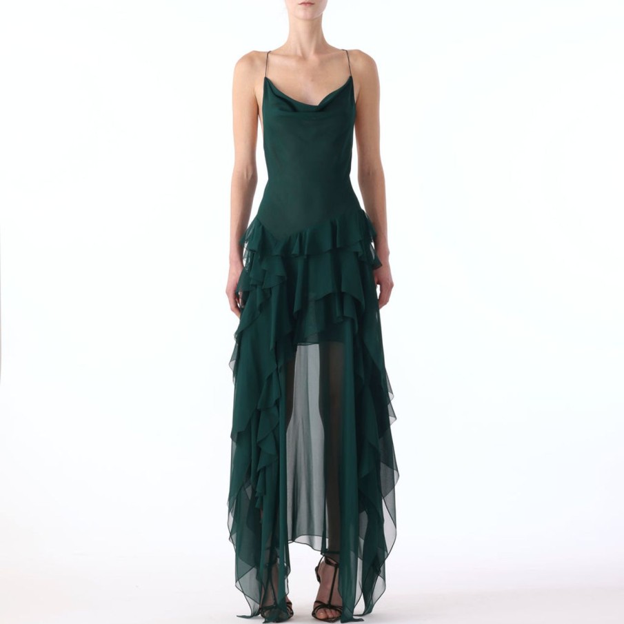 Women JASON WU Dresses | Chiffon S/L Gown With Ruffle Details