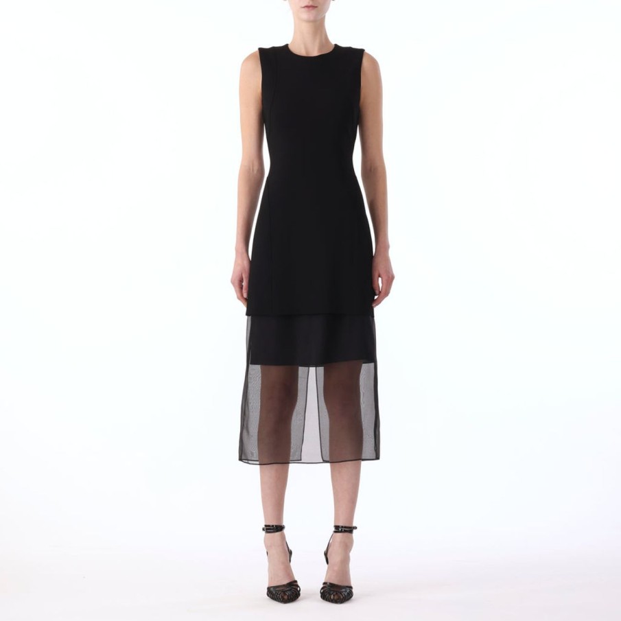 Women JASON WU Dresses | S/L Midi Interlock Jersey Dress