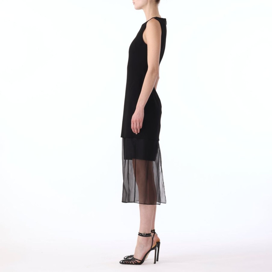 Women JASON WU Dresses | S/L Midi Interlock Jersey Dress