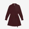 Women JASON WU Dresses | L/S Silk Cdc V-Neck Pleated Dress