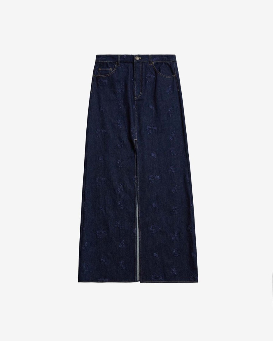 Women JASON WU Skirts | Long High Waisted Denim Skirt