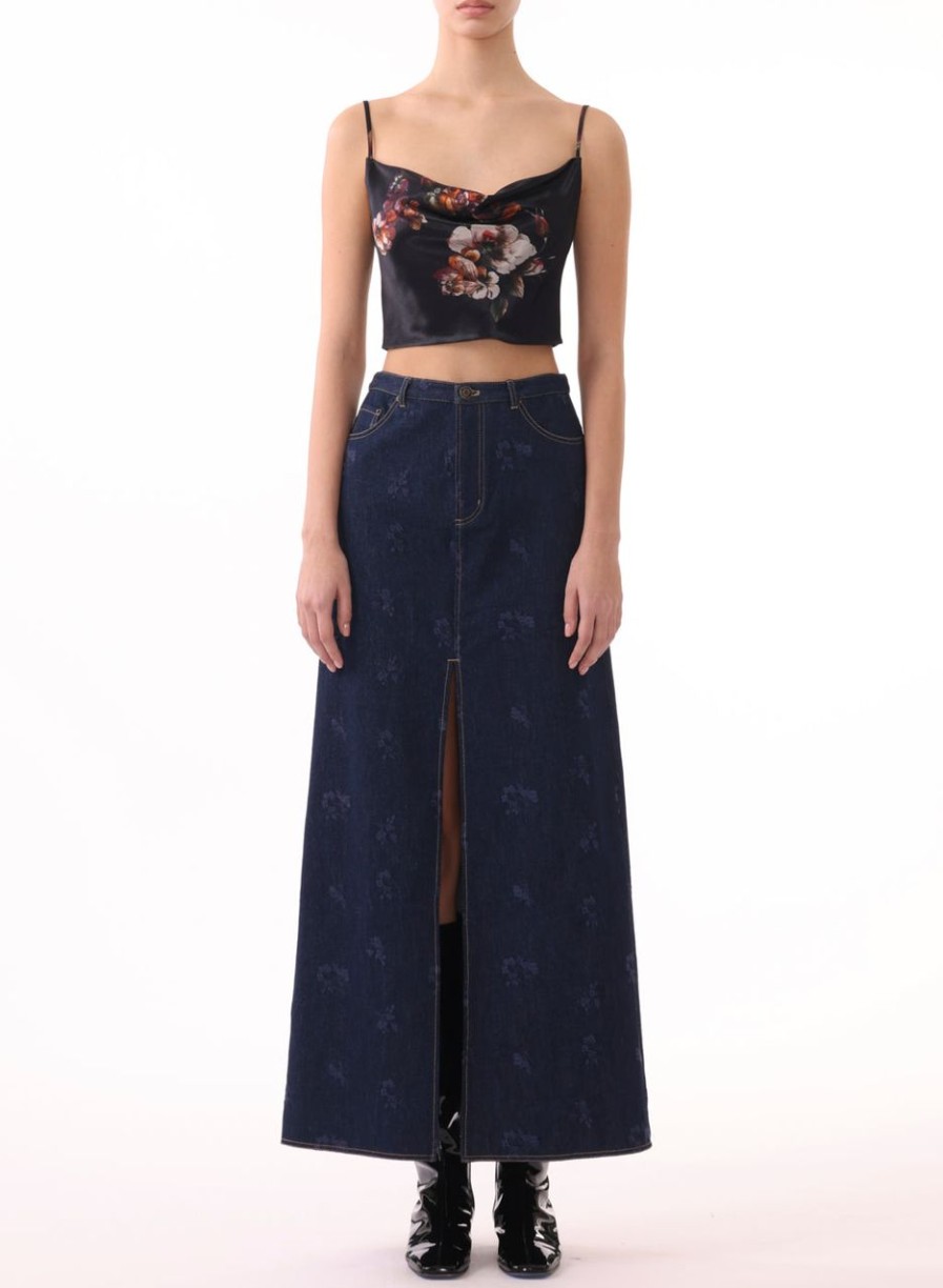 Women JASON WU Skirts | Long High Waisted Denim Skirt