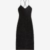 Women JASON WU Dresses | S/L Sheer Jersey Ruched Midi Dress