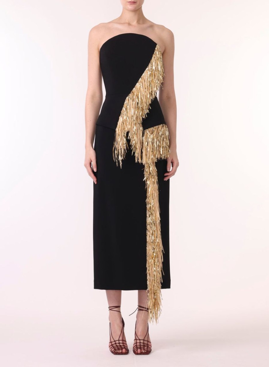 Women JASON WU Dresses | Sleeveless Cocktail Dress W/Fringe Detail