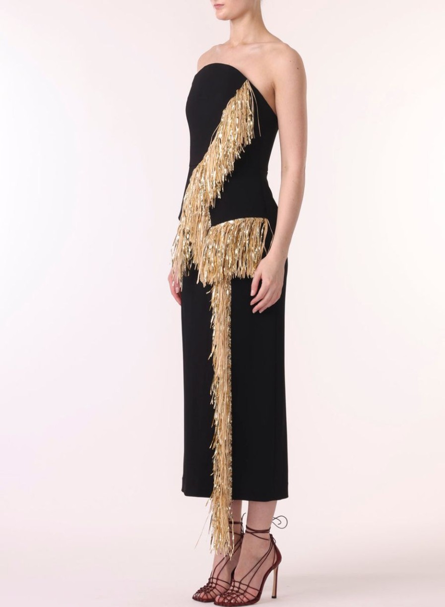 Women JASON WU Dresses | Sleeveless Cocktail Dress W/Fringe Detail