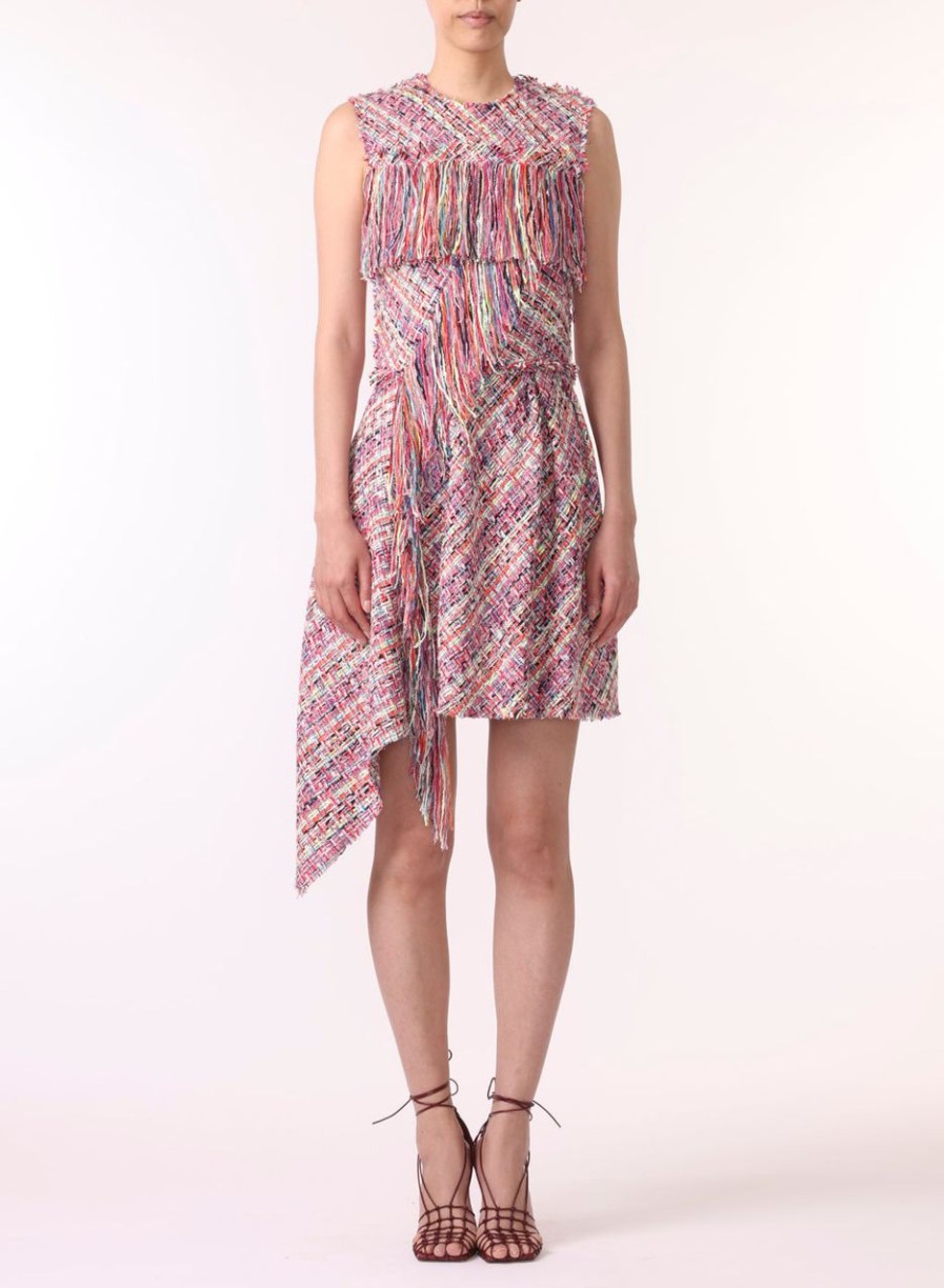 Women JASON WU Dresses | Tweed Sleeveless Dress W/Fringe Detail