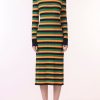 Women JASON WU Dresses | Striped Viscose Knit Long Sleeve Dress