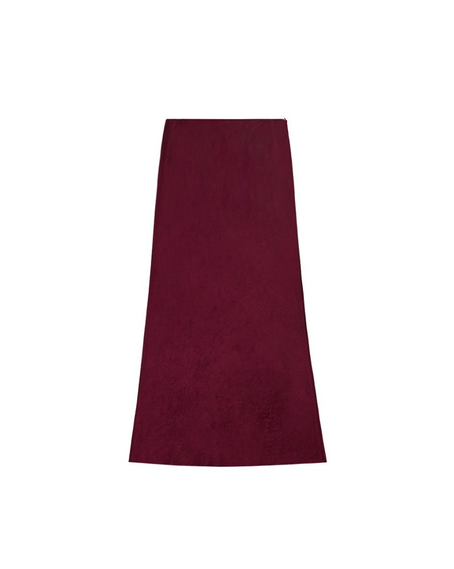 Women JASON WU Skirts | Wrinkle Satin Midi Slip Skirt