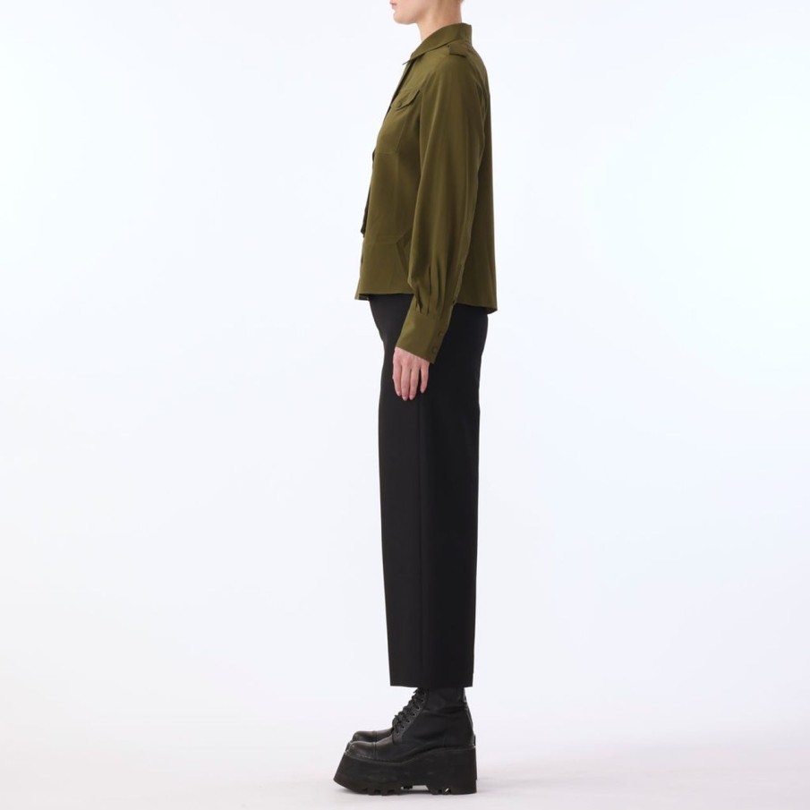 Women JASON WU Tops | L/S Button Down Blouse W/Self Tie