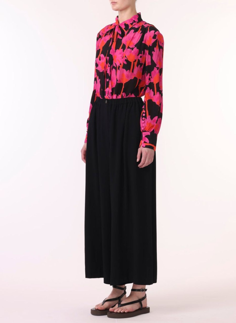 Women JASON WU Tops | Ls Printed Chiffon Blouse W Self Tie