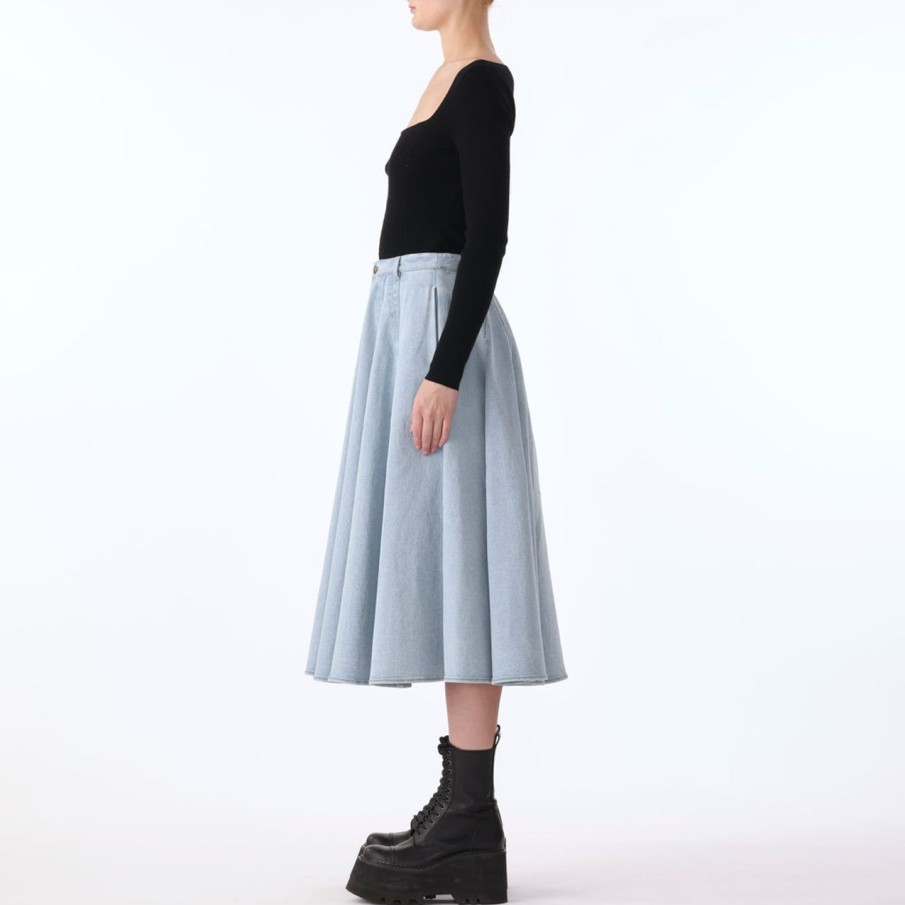 Women JASON WU Skirts | Midi Denim Circle Skirt