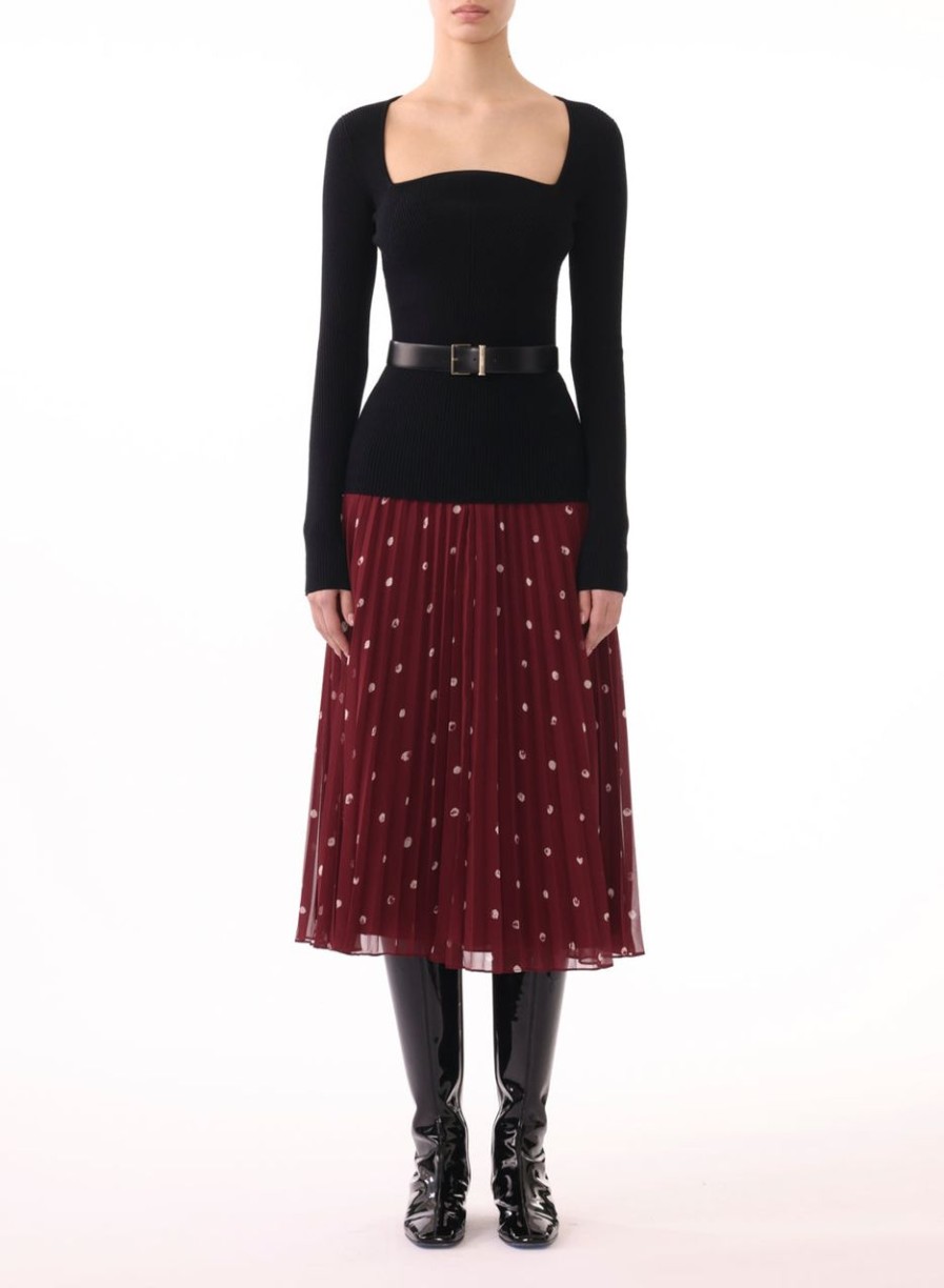 Women JASON WU Skirts | Dot Printed Pleated Skirt