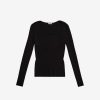 Women JASON WU Tops | Long Sleeve Rib Knit Curved Neckline