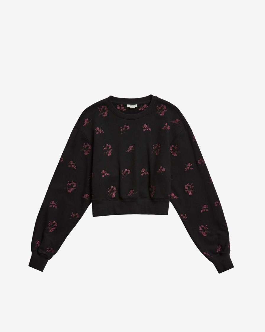 Women JASON WU Tops | Long Sleeve Sweatshirt W/Floral Embroidery