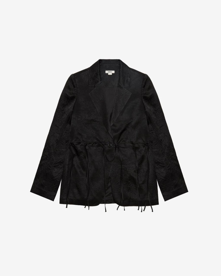 Women JASON WU Outerwear | Crepe Back Satin Blazer W/String Detail