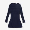 Women JASON WU Dresses | Silk Crinkle Chiffon L/S Dress W/Smocked Waist