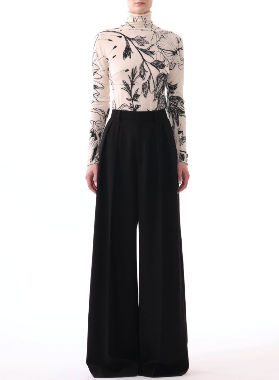 Women JASON WU Sweaters | Print Placed Long Sleeve Turtleneck Sweater