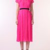 Women JASON WU Dresses | Crinkle Chiffon Short Sleeve Day Dress