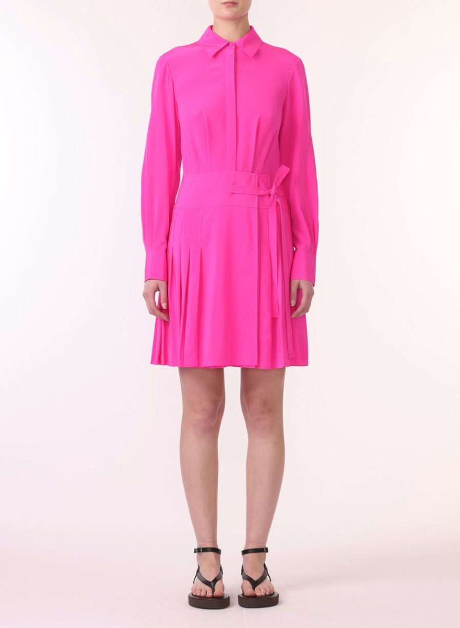 Women JASON WU Dresses | Ls Short Pleated Shirt Dress