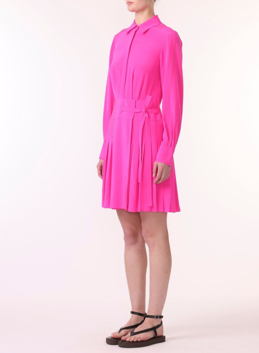 Women JASON WU Dresses | Ls Short Pleated Shirt Dress