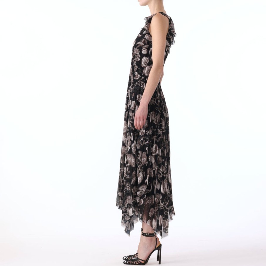 Women JASON WU Dresses | Marine Print Pleated Chiffon Dress