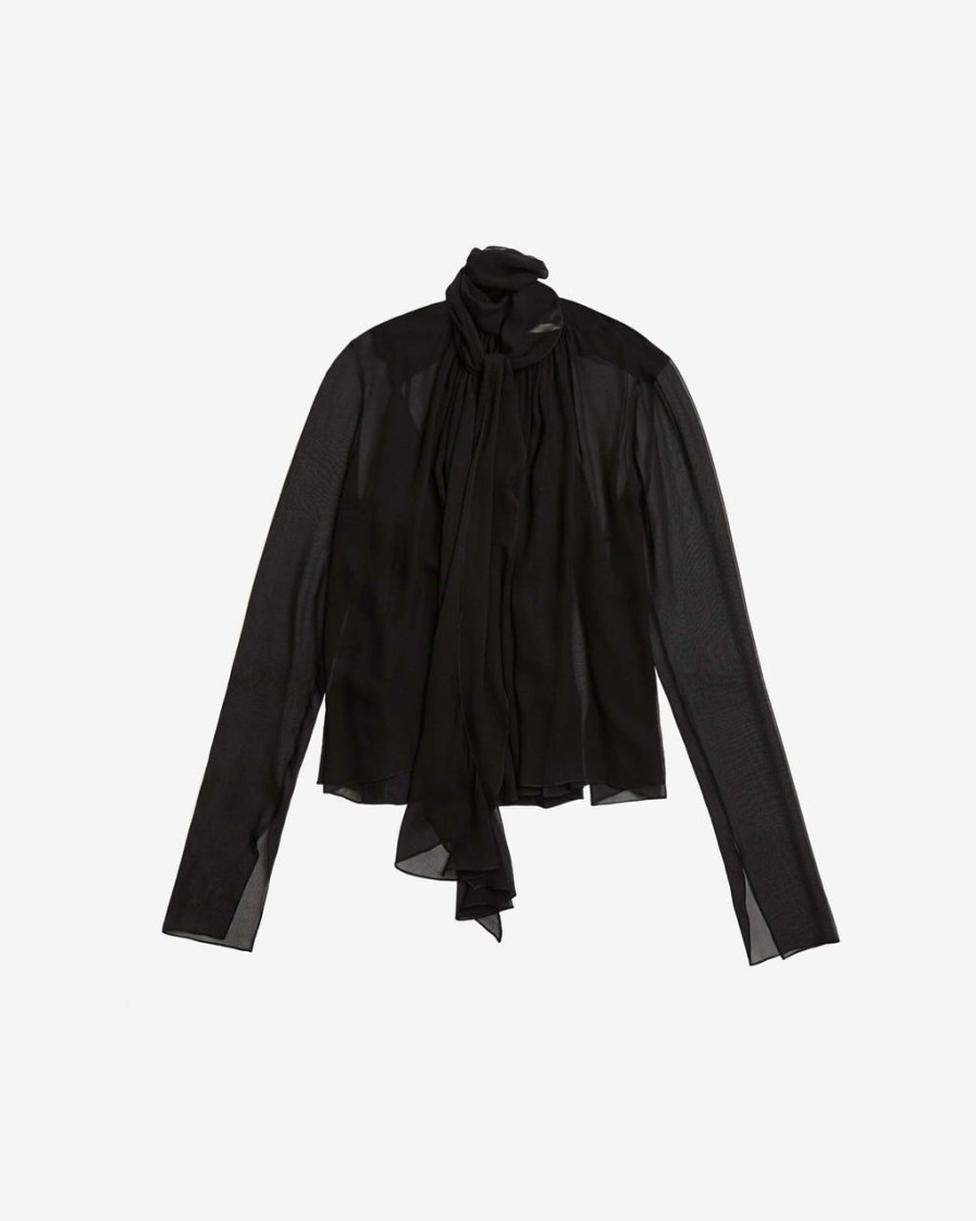 Women JASON WU Tops | Long Sleeve Chiffon Blouse