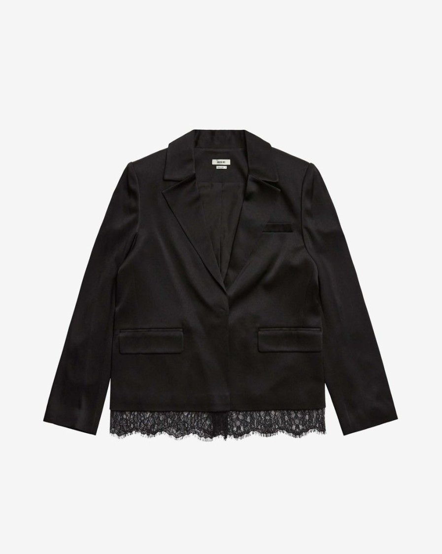 Women JASON WU Outerwear | Single Breasted Blazer W/Lace Hem