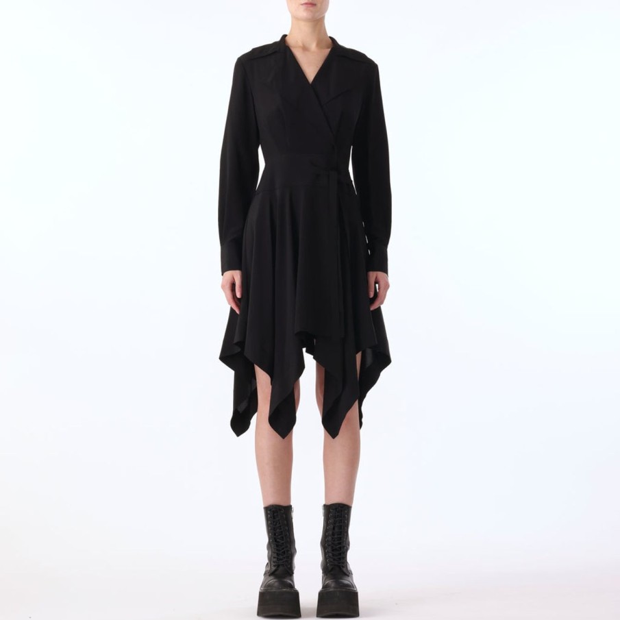 Women JASON WU Dresses | L/S Silk Cdc Handkercheif Hem Dress