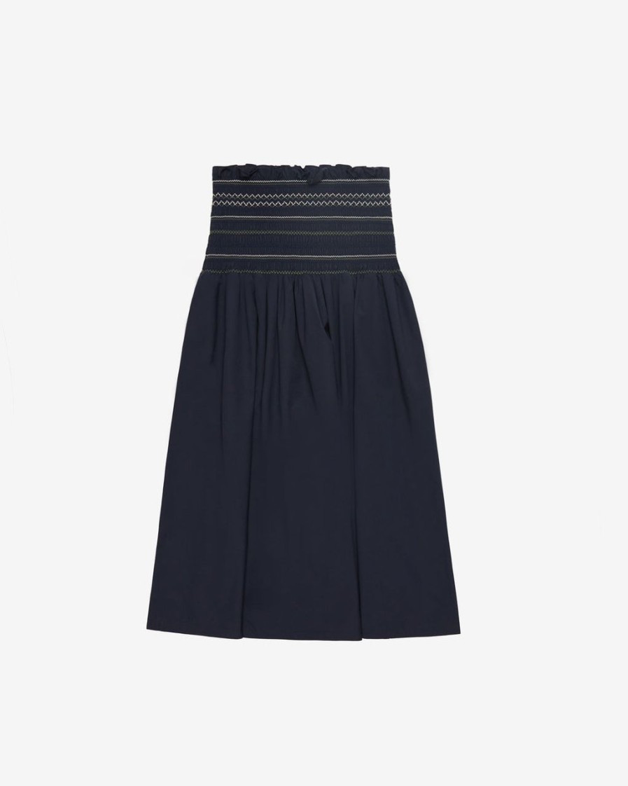 Women JASON WU Skirts | Midi Skirt W/Smocked Waist Detail