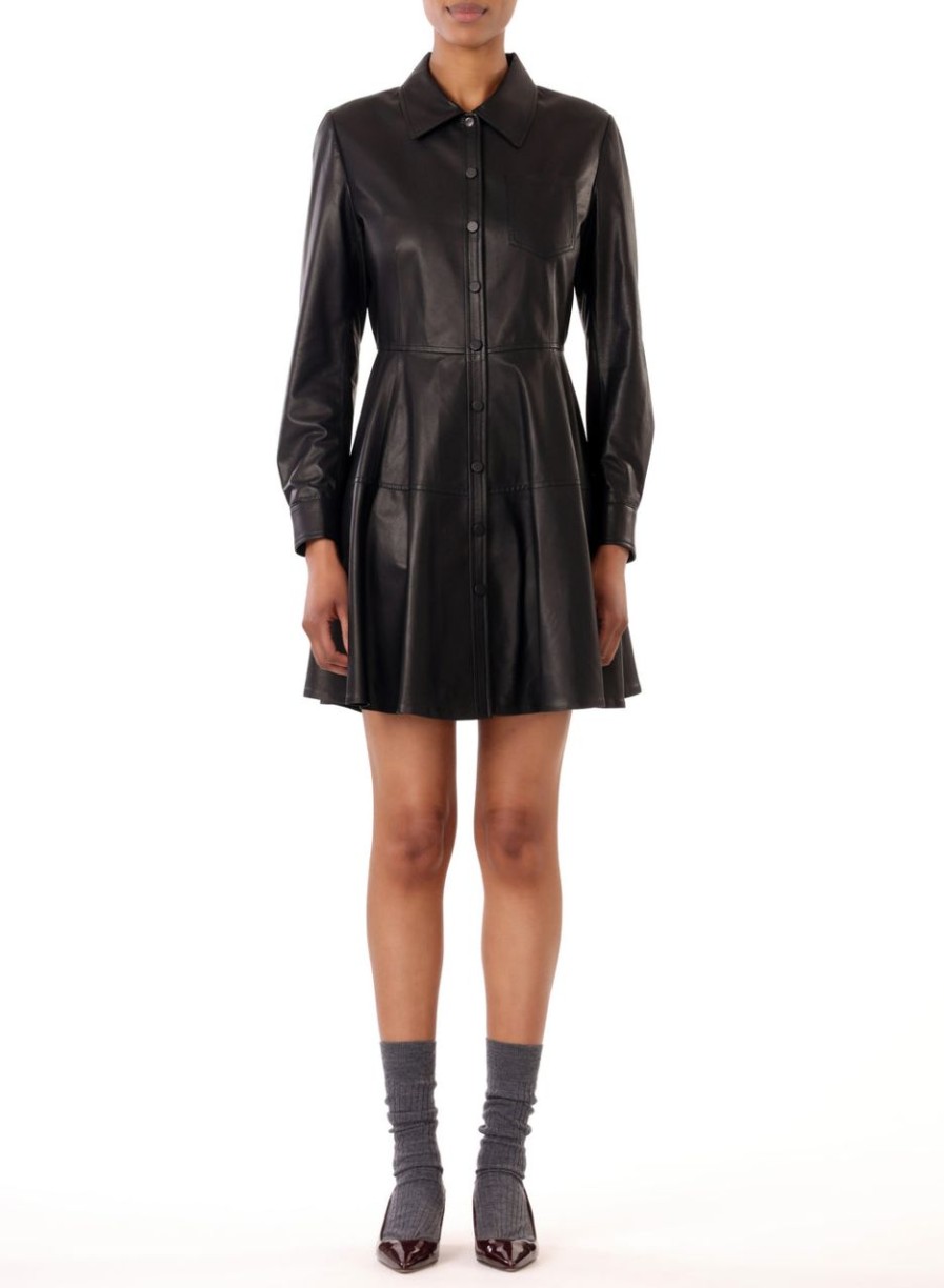 Women JASON WU Dresses | Ls Short Leather Dress