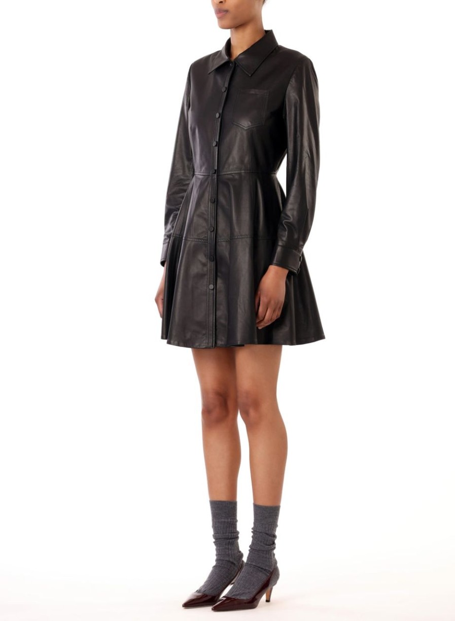 Women JASON WU Dresses | Ls Short Leather Dress